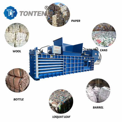 PLC Hydraulic Baler Machine ขยะกระดาษ Baling Press สําหรับเสื้อผ้าเศษ ผงสี