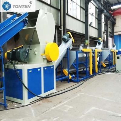 โรงงานรีไซเคิลขวดพลาสติก PET เครื่องบด เครื่องซักผ้า สายการผลิต 80kw